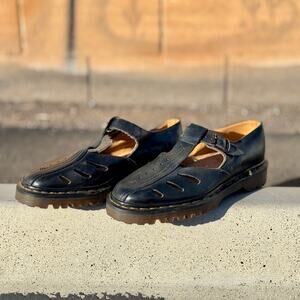 Vintage Made in England Dr. Martens Polley Mica Cut Out Mary Janes Size 7